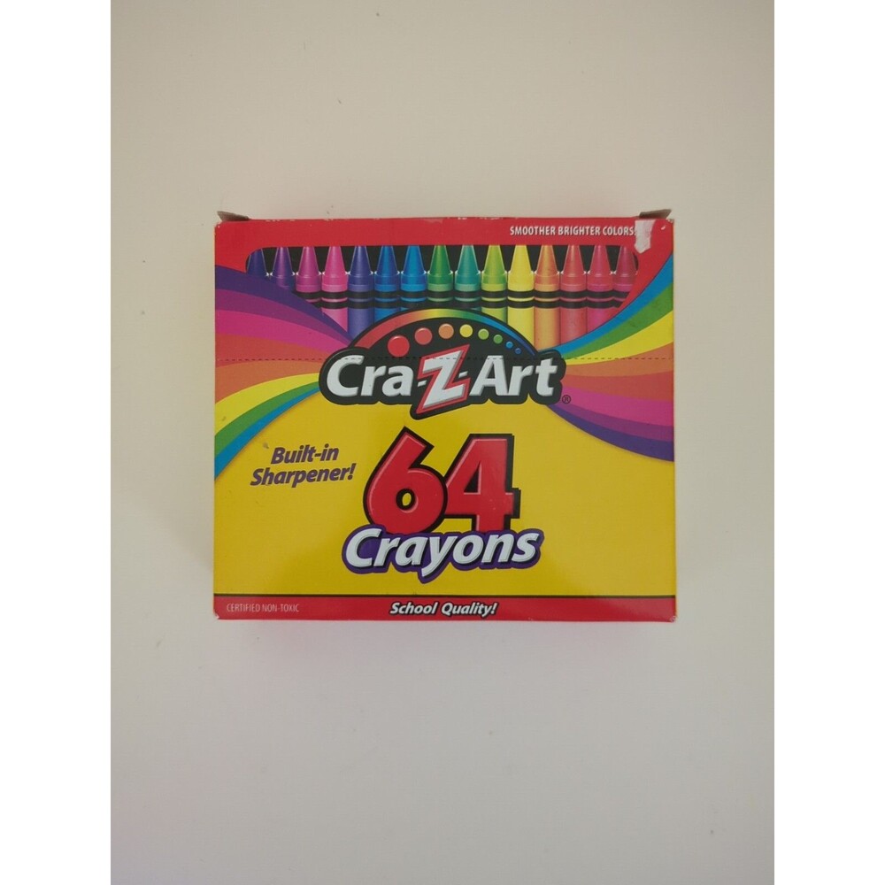 Cra-Z-Art 64 Crayons Pack: Includes Built In Sharpener New Crafts Art Draw Kids